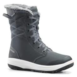 Botas De Nieve Y Apreski Impermeables De Piel Mujer Quechua SH500 U-Warm Gris