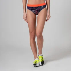 Braguita Corta Deportiva Running Kalenji Athletics Mujer Azul Marino/Naranja