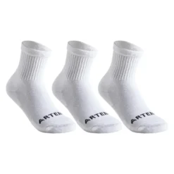 Calcetines Altos De Tenis Niños Pack De 3 Artengo RS 100 Blanco