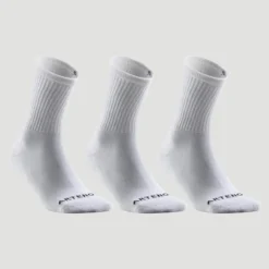 Calcetines Altos De Tenis Pack De 3 Artengo RS 100 Blanco