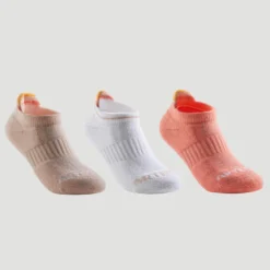 Calcetines Cortos De Tenis Niños Pack De 3 Artengo RS 500 Beige Blanco