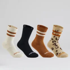 CALCETINES DEPORTIVOS LARGOS NIÑOS ARTENGO RS 500 PANTHERE LOTE DE 4