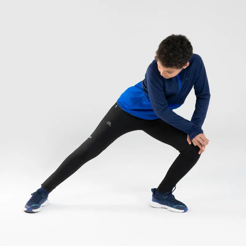 KIPRUN Camiseta Atletismo Manga Larga 1/2 Cremallera Niños AT 500 Azul Indígo - Imagen 5