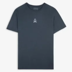 Camiseta De Manga Corta De Hombre Scalpers ADN COTTON TEE Azul Marino De Algodón