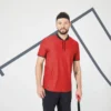 Camiseta De Tenis Manga Corta Slim Con Cuello Hombre Artengo TTS Dry Rojo