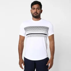 Camiseta De Tenis Manga Corta Transpirable Hombre Artengo TTS100 Blanco