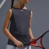 Camiseta De Tenis Sin Mangas Niña Artengo TTK900 Gris Carbón