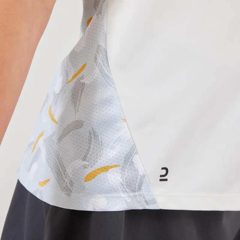 Camiseta Sin Mangas De Tenis Niña Artengo TTK 900 Marfil - Imagen 5