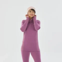 Camiseta Térmica Interior De Esquí Y Nieve Lana Merina Mujer Wedze BL 900