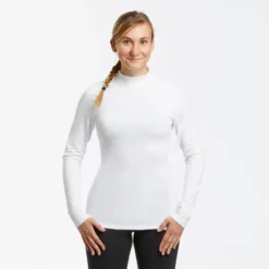 Camiseta Térmica Interior De Esquí Y Nieve Mujer Wedze Ski 500 Blanco