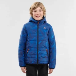 Chaqueta Acolchada De Montaña Y Trekking Niños 7-15 Años Quechua MH500 Azul