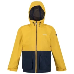 Regatta Chaqueta Impermeable Hywell Para Niños/Niñas Amarillo Dorado, Marino