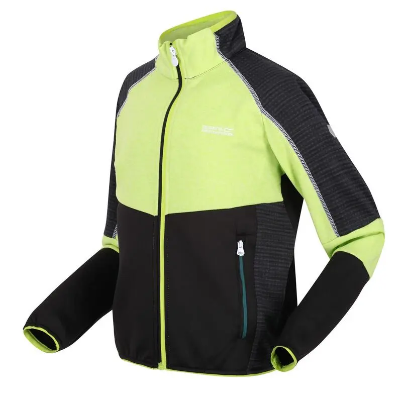 Regatta Chaqueta Softshell Oberon V Para Niños/Niñas Kiwi Llamativo, Negro - Imagen 3