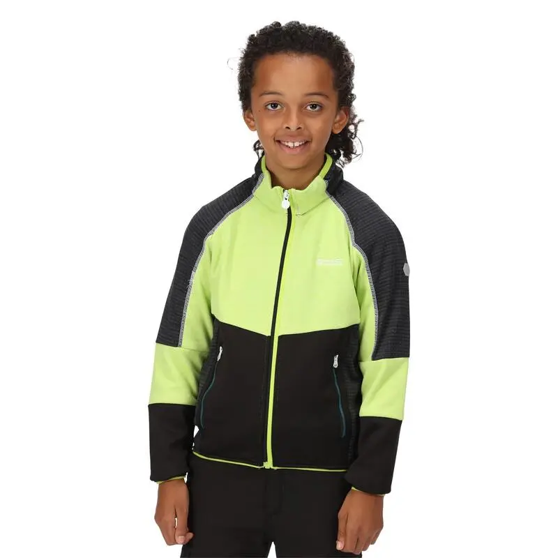 Regatta Chaqueta Softshell Oberon V Para Niños/Niñas Kiwi Llamativo, Negro - Imagen 4