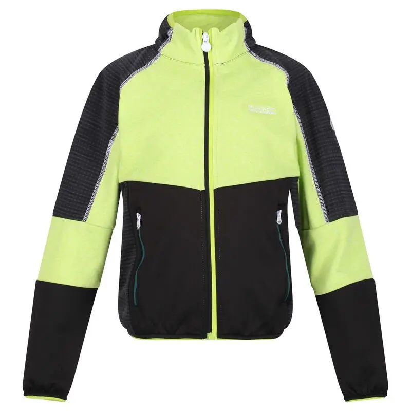 Regatta Chaqueta Softshell Oberon V Para Niños/Niñas Kiwi Llamativo, Negro