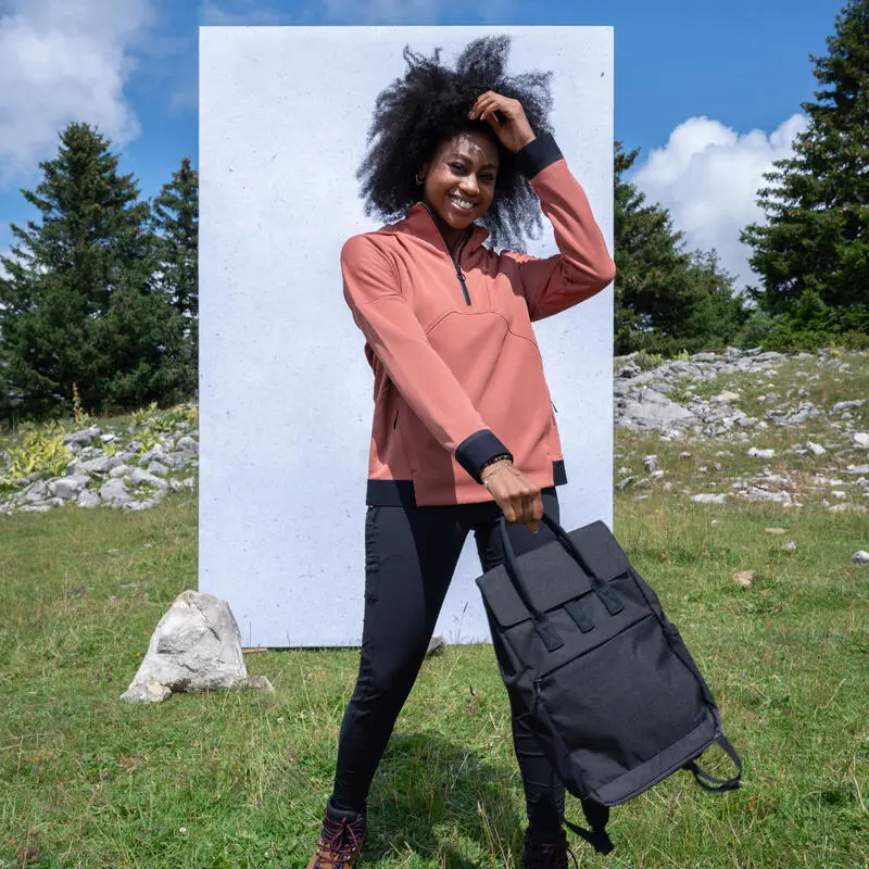 Forro Polar De Montaña Y Trekking Con Capucha Mujer Quechua MH500 Violeta - Imagen 6