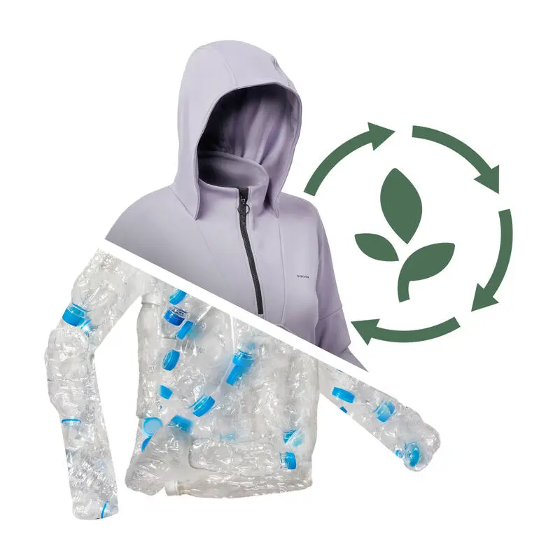 Forro Polar De Montaña Y Trekking Con Capucha Mujer Quechua MH500 Violeta - Imagen 5