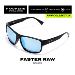 HAWKERS Gafas De Sol Para Hombre Y Mujer BLACK DARK POLARIZED - FASTER RAW