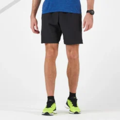 Pantalón Corto Running Múltiples Bolsillos Hombre Kiprun Marathon Negro