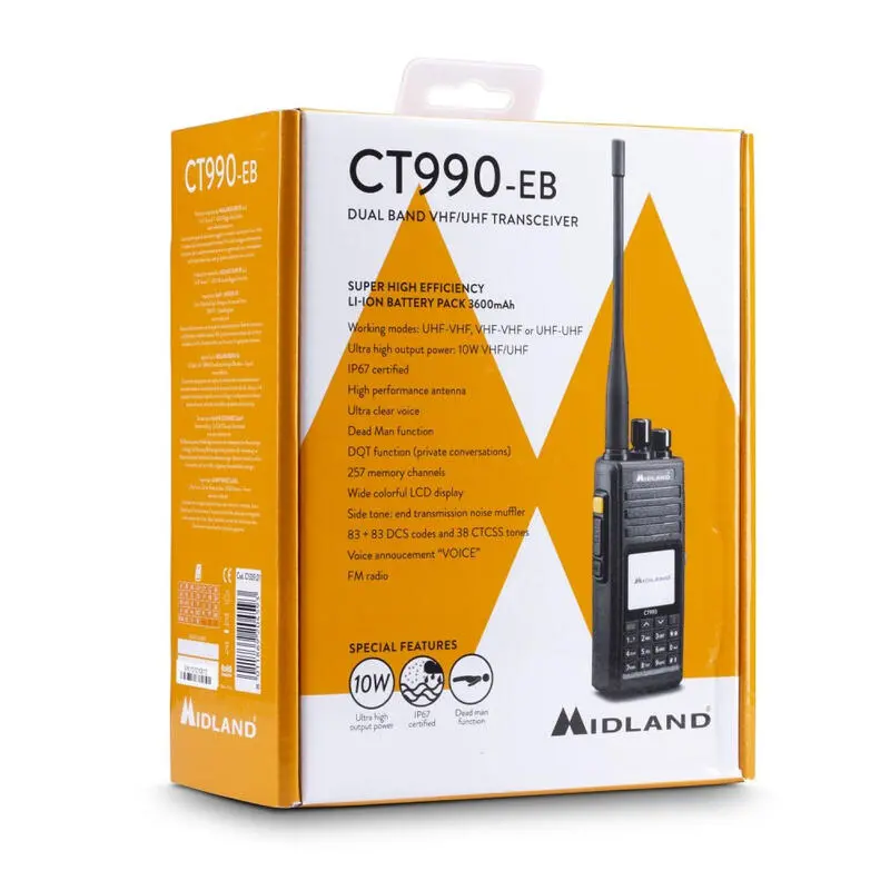 MIDLAND Radio Portátil Doble Banda CT-990 EB - Imagen 3